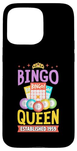 Bingo Queen gegründet 1959 Geburtsjahr Bingo Geburtstagsparty Hülle für iPhone 15 Pro Max Bingo Queen gegründet 1959 Geburtsjahr Bingo Geburtstagsparty Hülle für iPhone 15 Pro Max von Lucky Bingo Birthday Party Supplies for Grandma