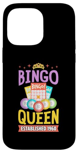Bingo Queen gegründet 1960 Geburtsjahr Bingo Geburtstagsparty Hülle für iPhone 14 Pro Max Bingo Queen gegründet 1960 Geburtsjahr Bingo Geburtstagsparty Hülle für iPhone 14 Pro Max von Lucky Bingo Birthday Party Supplies for Grandma