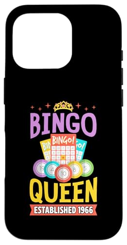 Bingo Queen gegründet 1966 Geburtsjahr Bingo Geburtstagsparty Hülle für iPhone 16 Pro Bingo Queen gegründet 1966 Geburtsjahr Bingo Geburtstagsparty Hülle für iPhone 16 Pro von Lucky Bingo Birthday Party Supplies for Grandma