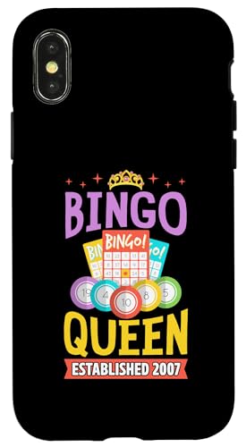 Bingo Queen gegründet 2007 Geburtsjahr Bingo Geburtstagsparty Hülle für iPhone X/XS Bingo Queen gegründet 2007 Geburtsjahr Bingo Geburtstagsparty Hülle für iPhone X/XS von Lucky Bingo Birthday Party Supplies for Grandma