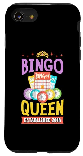 Bingo Queen gegründet 2018 Geburtsjahr Bingo Geburtstagsparty Hülle für iPhone SE (2020) / 7 / 8 von Lucky Bingo Birthday Party Supplies for Grandma