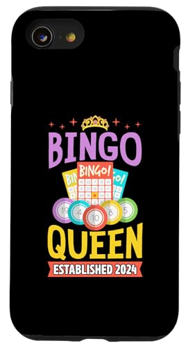 Bingo Queen gegründet 2024 Geburtsjahr Bingo Geburtstagsfeier Hülle für iPhone SE (2020) / 7 / 8 von Lucky Bingo Birthday Party Supplies for Grandma