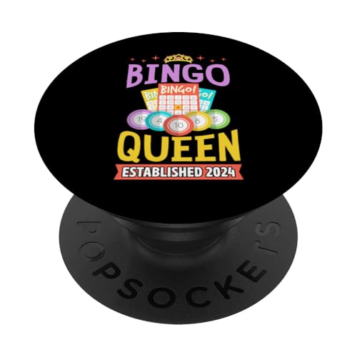 Bingo Queen gegründet 2024 Geburtsjahr Bingo Geburtstagsfeier PopSockets Klebender PopGrip Bingo Queen gegründet 2024 Geburtsjahr Bingo Geburtstagsfeier PopSockets Klebender PopGrip von Lucky Bingo Birthday Party Supplies for Grandma