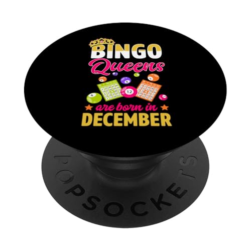 Bingo Queens Are Born In December Birthth Month Bingo Queen PopSockets Klebender PopGrip Bingo Queens Are Born In December Birthth Month Bingo Queen PopSockets Klebender PopGrip von Lucky Bingo Birthday Party Supplies for Grandma