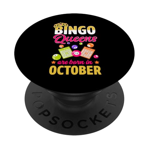 Bingo Queens Are Born In October Birthth Month Bingo Queen PopSockets Klebender PopGrip Bingo Queens Are Born In October Birthth Month Bingo Queen PopSockets Klebender PopGrip von Lucky Bingo Birthday Party Supplies for Grandma