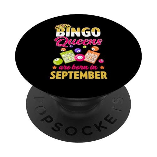 Bingo Queens Are Born In September Geburtsmonat Bingo Queen PopSockets Klebender PopGrip von Lucky Bingo Birthday Party Supplies for Grandma