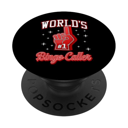 #1 Bingo-Anrufer, weltweiter Bingo-Anrufer, Schaumstofffinger PopSockets Klebender PopGrip von Lucky Bingo Squad Merch for Senior Bingo Night