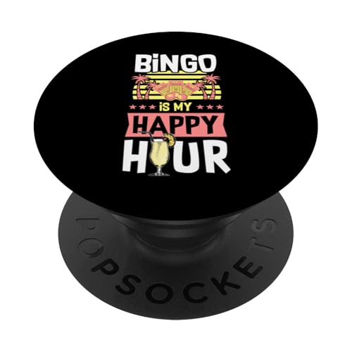 Bingo ist meine Happy Hour Tropical Beach Urlaubsreise PopSockets Klebender PopGrip von Lucky Bingo Squad Merch for Senior Bingo Night