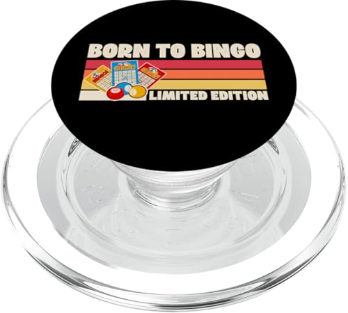 Born To Bingo Limited Edition Retro 70er Jahre Camp Style Stripes PopSockets PopGrip für MagSafe von Lucky Bingo Squad Merch for Senior Bingo Night