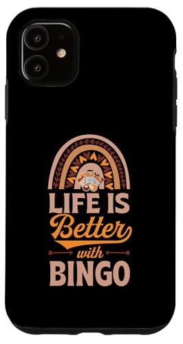 Das Leben ist besser mit Bingo Bohemian Rainbow im trendigen Boho-Stil Hülle für iPhone 11 von Lucky Bingo Squad Merch for Senior Bingo Night