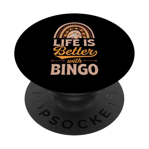 Das Leben ist besser mit Bingo Bohemian Rainbow im trendigen Boho-Stil PopSockets Klebender PopGrip Das Leben ist besser mit Bingo Bohemian Rainbow im trendigen Boho-Stil PopSockets Klebender PopGrip von Lucky Bingo Squad Merch for Senior Bingo Night