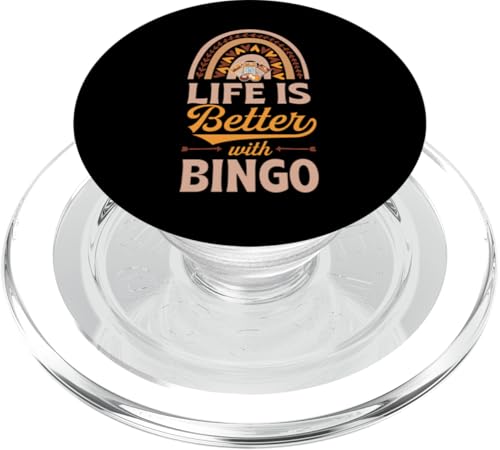 Das Leben ist besser mit Bingo Bohemian Rainbow im trendigen Boho-Stil PopSockets PopGrip für MagSafe von Lucky Bingo Squad Merch for Senior Bingo Night
