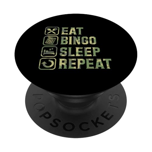 Eat Bingo Sleep Repeat Einfache Bingo-Grafik PopSockets Klebender PopGrip von Lucky Bingo Squad Merch for Senior Bingo Night