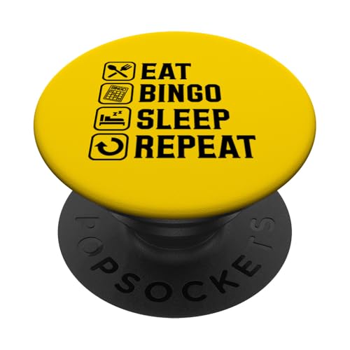 Eat Bingo Sleep Repeat Einfache Bingo-Grafik PopSockets Klebender PopGrip von Lucky Bingo Squad Merch for Senior Bingo Night
