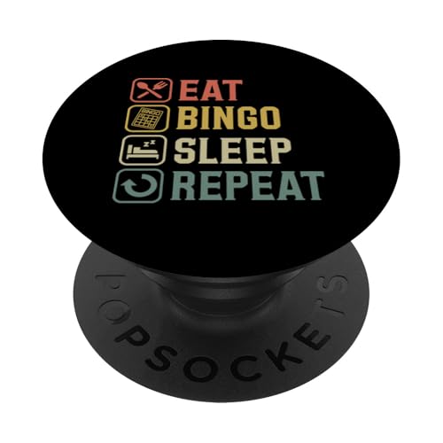 Eat Bingo Sleep Repeat Einfache Bingo-Grafik PopSockets Klebender PopGrip von Lucky Bingo Squad Merch for Senior Bingo Night