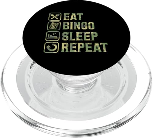 Eat Bingo Sleep Repeat Einfache Bingo-Grafik PopSockets PopGrip für MagSafe von Lucky Bingo Squad Merch for Senior Bingo Night