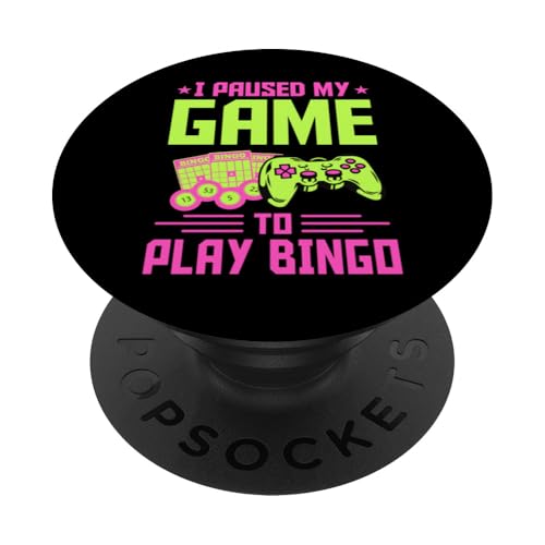 Ich habe mein Spiel unterbrochen, um Bingo Introvert Gamer zu spielen PopSockets Klebender PopGrip von Lucky Bingo Squad Merch for Senior Bingo Night