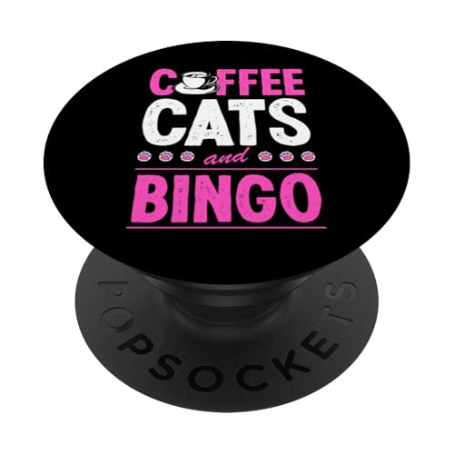Kaffeekatzen und Bingo PopSockets Klebender PopGrip von Lucky Bingo Squad Merch for Senior Bingo Night