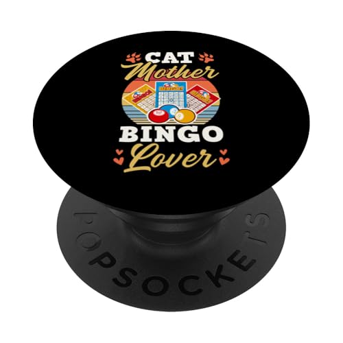 Katzenmutter Bingo-Liebhaber PopSockets Klebender PopGrip von Lucky Bingo Squad Merch for Senior Bingo Night