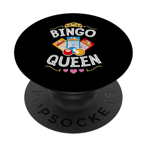 Lucky Bingo Night Bingo Queen Crown Grafik PopSockets Klebender PopGrip von Lucky Bingo Squad Merch for Senior Bingo Night
