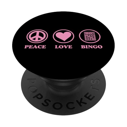 Peace Love And Bingo Einfache Bingo-Grafik PopSockets Klebender PopGrip von Lucky Bingo Squad Merch for Senior Bingo Night