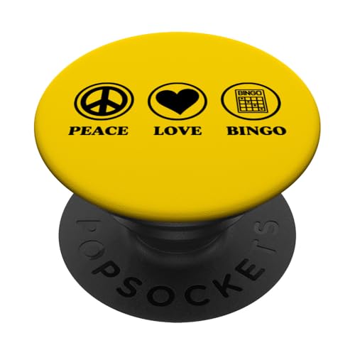 Peace Love And Bingo Einfache Bingo-Grafik PopSockets Klebender PopGrip von Lucky Bingo Squad Merch for Senior Bingo Night
