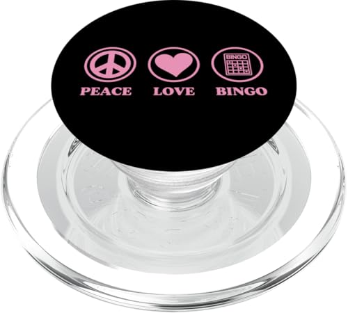 Peace Love And Bingo Einfache Bingo-Grafik PopSockets PopGrip für MagSafe von Lucky Bingo Squad Merch for Senior Bingo Night
