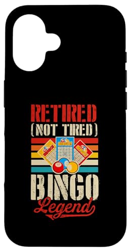 Retired Not Tired Bingo Legend Retro Ruhestand Party Hülle für iPhone 16 von Lucky Bingo Squad Merch for Senior Bingo Night