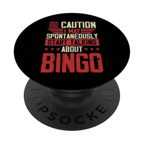 Vorsicht Ich kann spontan anfangen über Bingo zu sprechen PopSockets Klebender PopGrip von Lucky Bingo Squad Merch for Senior Bingo Night