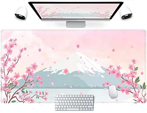 Japanische Schreibtischunterlage, Pastellrosa, Kirschblüte, Mt Fuji, Japan, großes Gaming-Mauspad, Anime-Mauspad, XXL, 80 x 40 cm, Kawaii, ästhetische Blume, niedliche Frauen, Bürodekoration, Japanische Schreibtischunterlage, Pastellrosa, Kirschblüte, Mt Fuji, Japan, großes Gaming-Mauspad, Anime-Mauspad, XXL, 80 x 40 cm, Kawaii, ästhetische Blume, niedliche Frauen, Bürodekoration, von LuckyCow