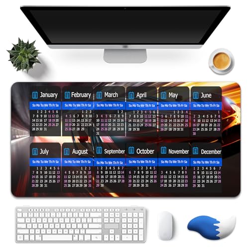 Lucocia Mousepad Kalender 2024, mit Handgelenkstütze, Gaming Mauspad Mousepad 800x300mm XXL Mauspad Kalender 2024 Kann als Tischkissen für Büro Verwendet Werden für Spiele, Büro von Lucocia