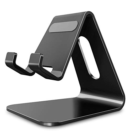 Lucrave Handy-Ständer, Halterung, Aluminium-Desktop-Ständer, kompatibel mit Switch, Allen Smartphones, iPhone 16 15 14 13 12 Mini Pro Max Xs Xr X Se 8 7 6 6s Plus SE 5 5s, Schwarz von Lucrave