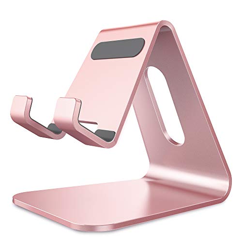 Lucrave Handy-Ständer, Wiege, Halterung, Aluminium-Desktop-Ständer, kompatibel mit Switch, Allen Smartphones, iPhone 16 15 14 13 12 Mini Pro Max Xs Xr X Se 8 7 6 6s Plus SE 5 5s - Roségold von Lucrave