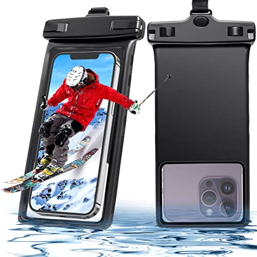 Lucrave wasserdichte Handyhülle Handytaschen, IPX8 Unterwasser Wasserfeste Hülle Bag bis 7 Zoll, Waterproof Phone Case Kompatibel mit iPhone 16 15 14 13 12 11 Pro Max Samsung S22 S23, Schwarz von Lucrave