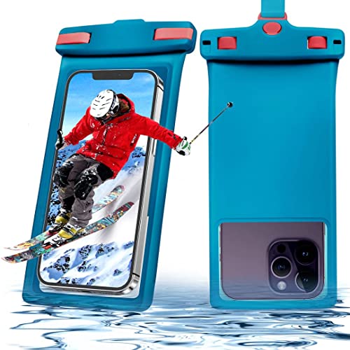 Lucrave wasserdichte Handyhülle Handytaschen, IPX8 Unterwasser Wasserfeste Hülle Bag bis 7 Zoll, Waterproof Phone Case Kompatibel mit iPhone 16 15 14 13 12 11 Pro Max Samsung S22 S23 Blau von Lucrave