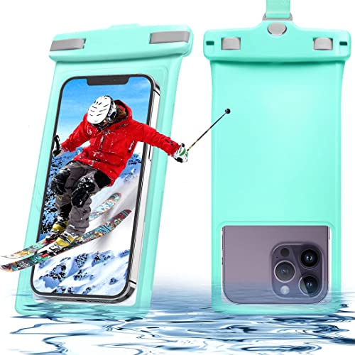 Lucrave wasserdichte Handyhülle Handytaschen, Unterwasser Hülle IPX8 Wasserfeste Beutel Bag bis 7 Zoll, Waterproof Phone Case Kompatibel mit iPhone 16 15 14 13 12 11 Pro Max, Mintgrün von Lucrave