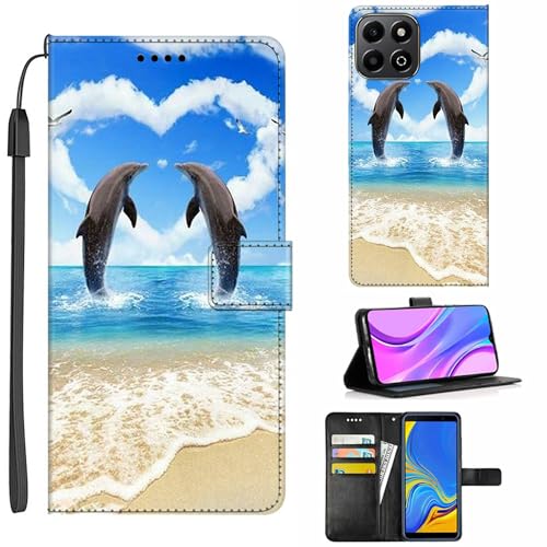 Hülle Kompatibel mit Honor X6b 4G Hülle Case Handyhülle Schutzhülle, Leder Flip Wallet Pouch, Magnetische Schutzklappe PA-15 von Lucyliy