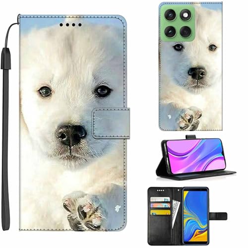 Hülle Kompatibel mit Motorola Edge 60 Fusion Hülle Case Handyhülle Schutzhülle, Leder Flip Wallet Pouch, Magnetische Schutzklappe PA-02 von Lucyliy