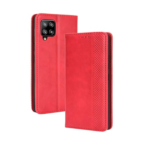 Lucyliy hülle Für Samsung Galaxy A42 5G, Schützendes PU-Leder-Etui mit Kartenschlitzen und Halterfunktion für Galaxy A42 5G Rot Lucyliy hülle Für Samsung Galaxy A42 5G, Schützendes PU-Leder-Etui mit Kartenschlitzen und Halterfunktion für Galaxy A42 5G Rot von Lucyliy