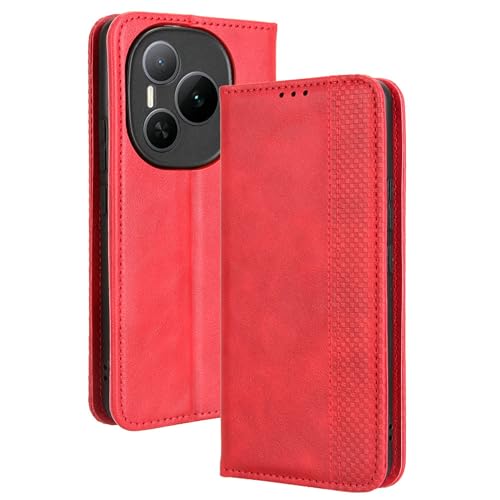 hülle Für Honor Power 5G Handyhülle, Kompatibel mit Honor Power 5G DVD-AN00 Hülle Case Handyhülle Schutzhülle PU Leder Flip Abdeckung Rot von Lucyliy