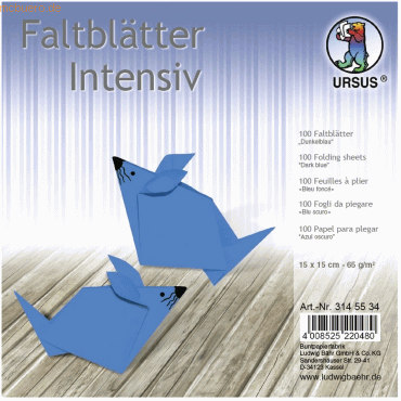 Ludwig Bähr Faltblätter Intensiv Uni 15x15cm VE=100 Blatt dunkelblau von Ludwig Bähr