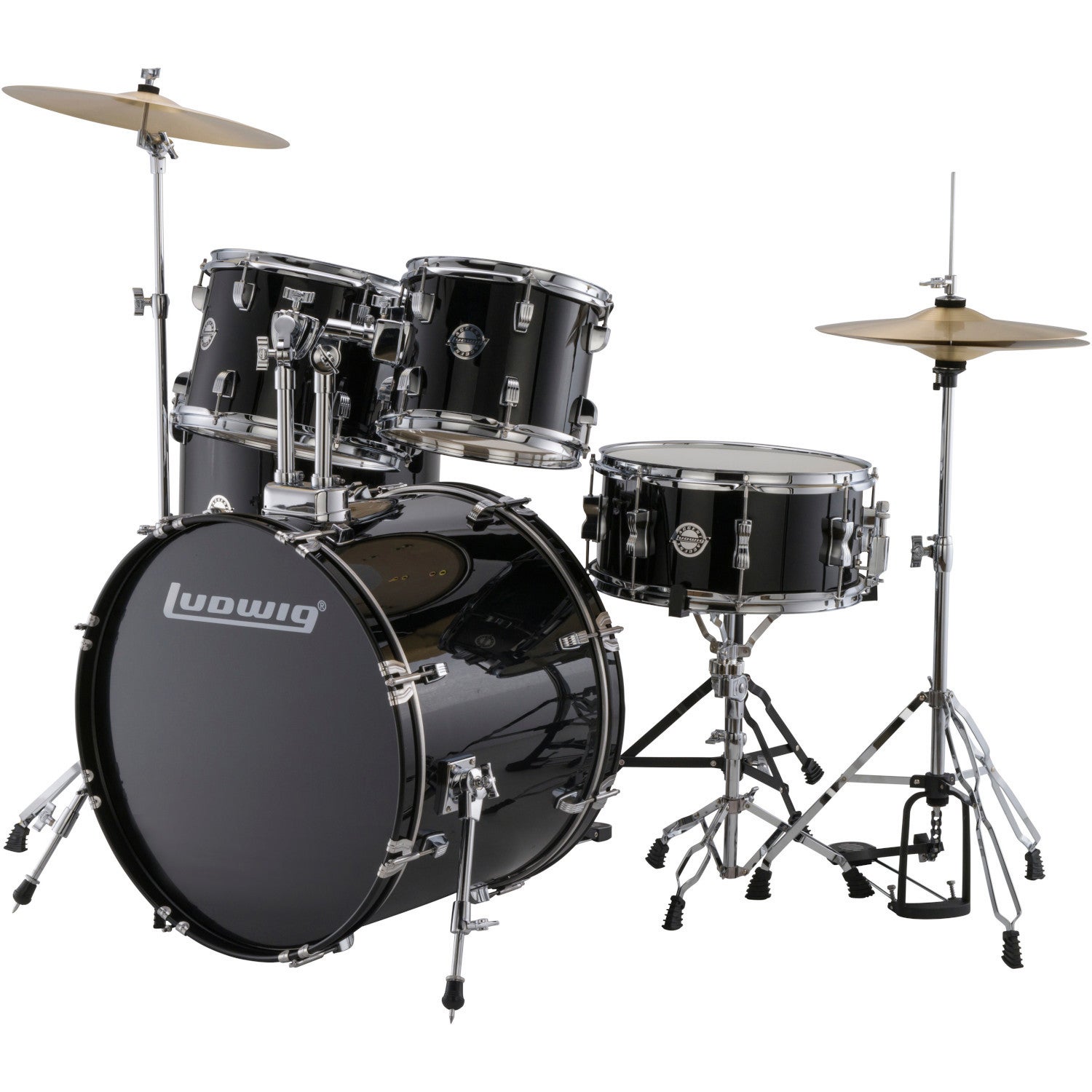 Ludwig Accent Fuse Black Cortex 5-Piece Drum Kit + Hardware and Cymbals Ludwig Accent Fuse Black Cortex 5-Piece Drum Kit + Hardware and Cymbals von Ludwig