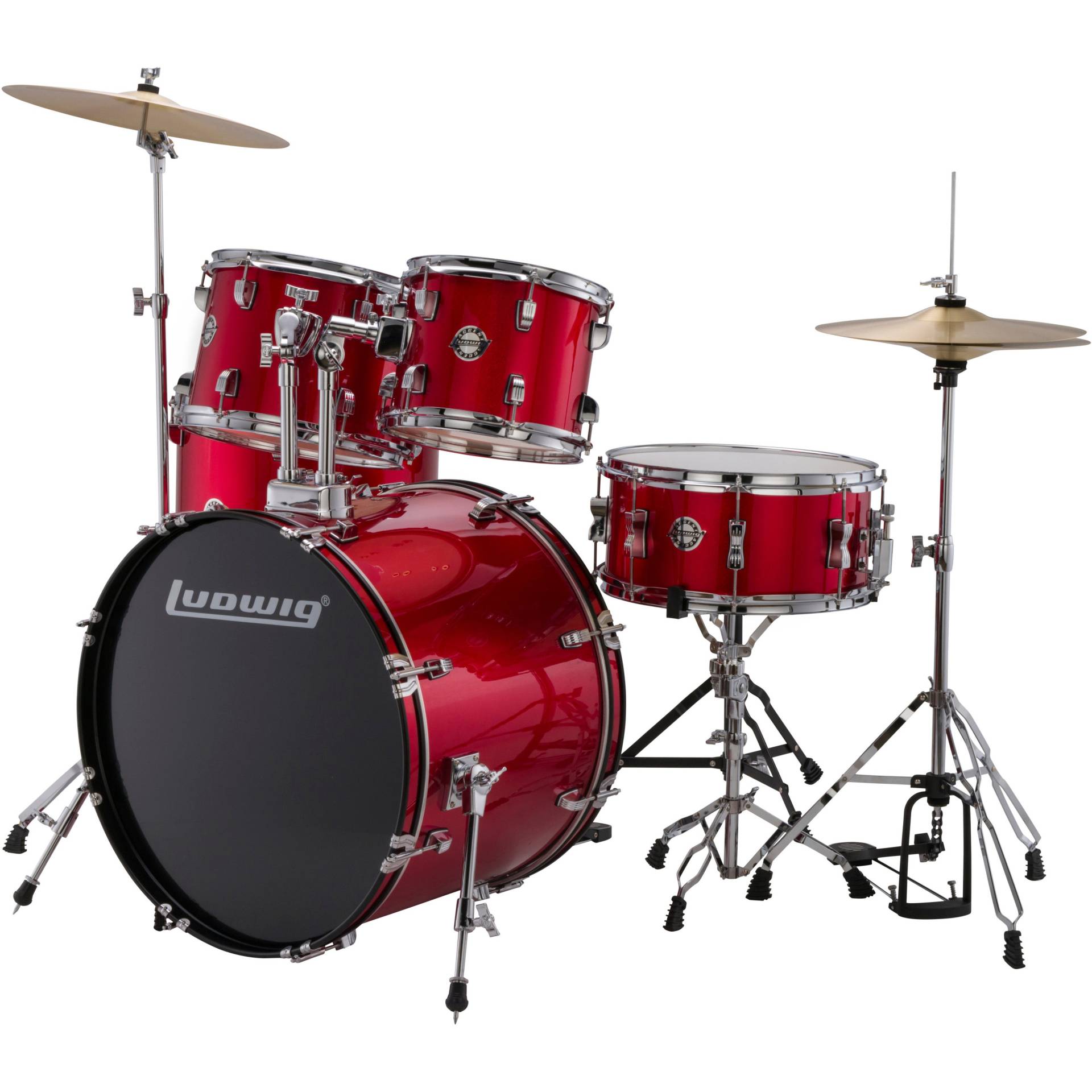 Ludwig Accent Fuse Red Foil 5-Piece Drum Kit + Hardware and Cymbals Ludwig Accent Fuse Red Foil 5-Piece Drum Kit + Hardware and Cymbals von Ludwig