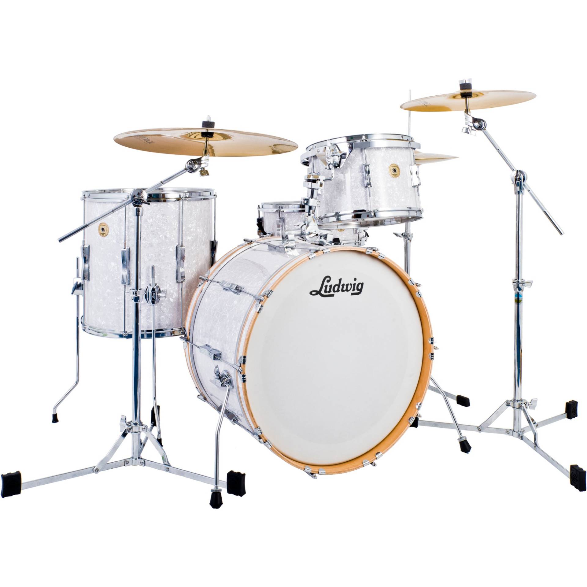 Ludwig LCLUB20WM Continental Club 20 4-Piece Shell Set (White Marine Pearl) von Ludwig