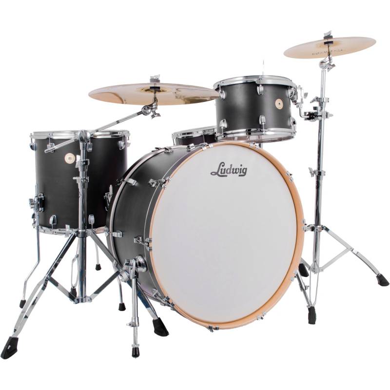Ludwig LCO5044B Continental Pro Beat Plus 4-Piece Shell Set (Black Satin) von Ludwig