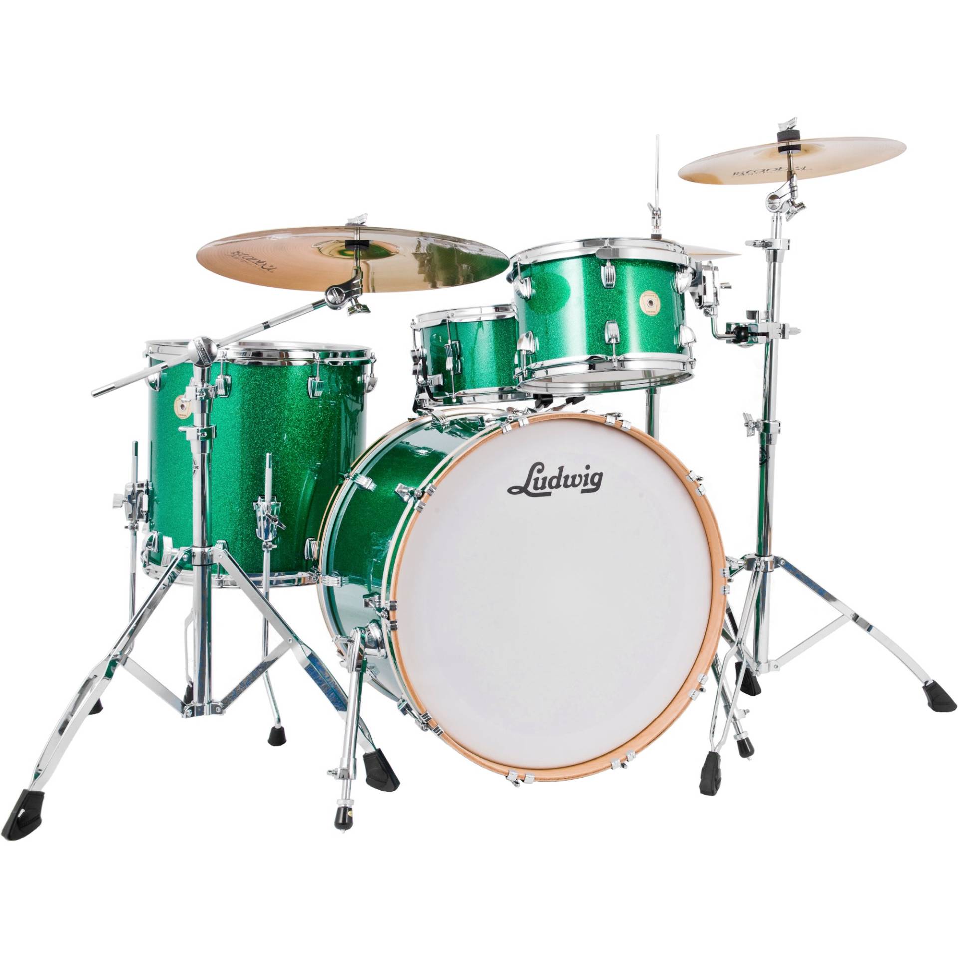 Ludwig LCO5044G Continental Pro Beat Plus 4-Piece Shell Set (Green Sparkle) von Ludwig