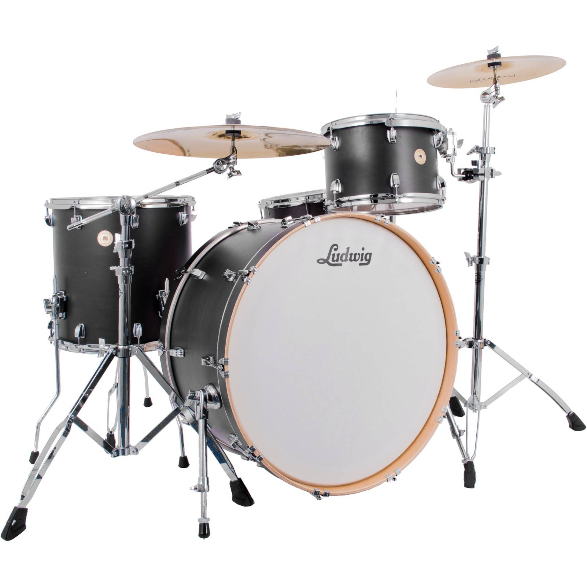 Ludwig LCO5064B Continental 26 4-Piece Shell Set (Black Satin) von Ludwig