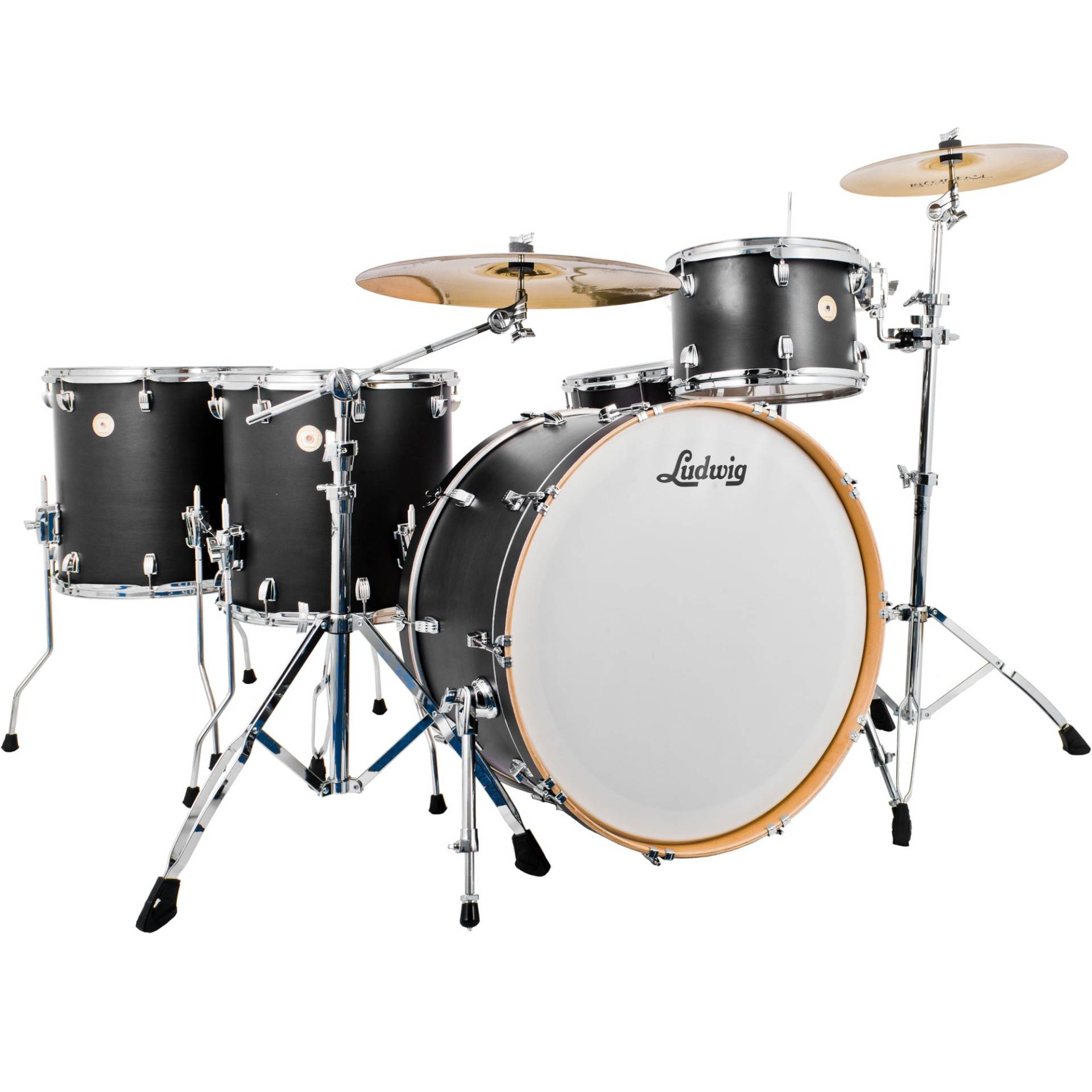 Ludwig LCO5165B Continental Zep Set Plus 5-Piece Shell Set (Black Satin) von Ludwig