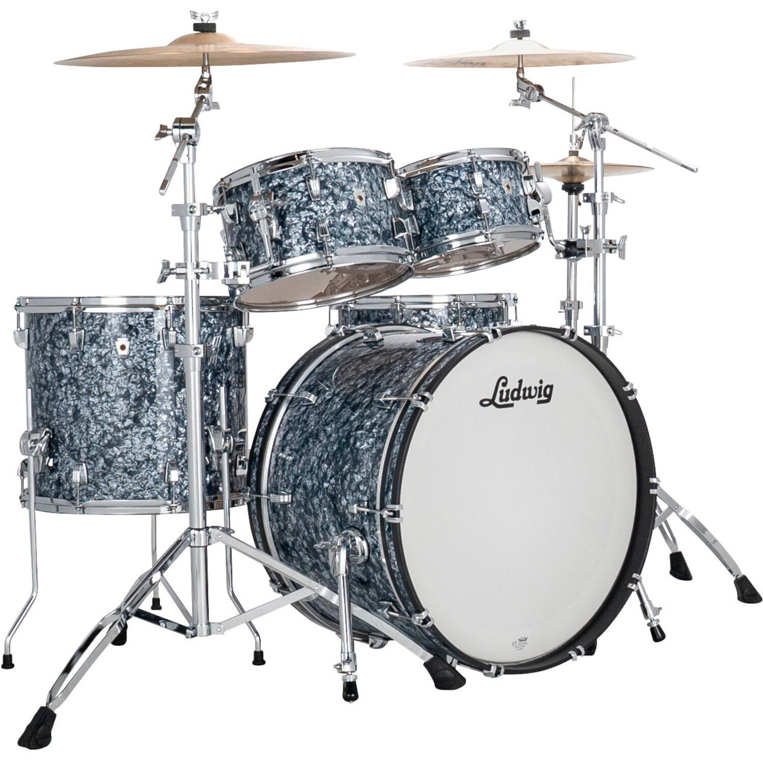 Ludwig LN34204FTXA7 NeuSonic Rapid Mod2 4-Piece Shell Set (Steel Blue Pearl) von Ludwig