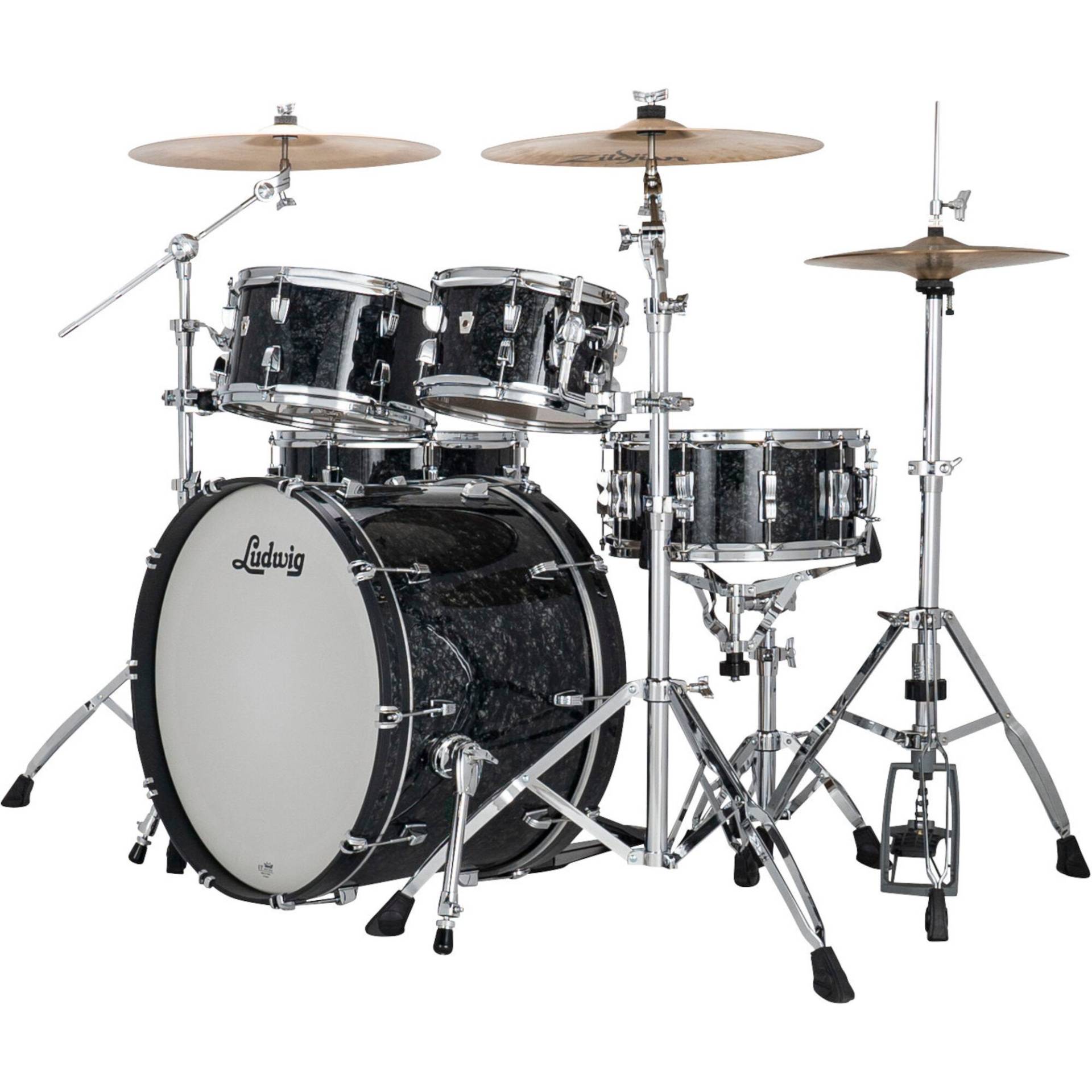 Ludwig LN34204FTXA8 NeuSonic Rapid Mod2 4-Piece Shell Set (Ebony Pearl) von Ludwig